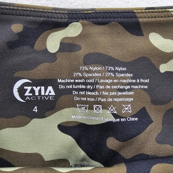 NWT Zyia Active Camo 7/8 Leggings Size 4 & 6 Light Green Reflective Soft & Snug - Picture 6 of 15